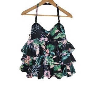 Island Escape Swim Top Floral Halter